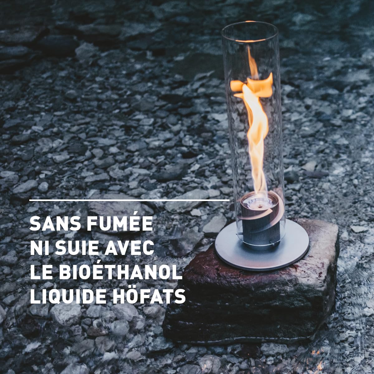 Cheminée Bioéthanol Höfats Spin 1200 Noir - Brûleur Nouvelle Technologie, Durée Combustion Prolongée | Usage Intérieur Et Extérieur
