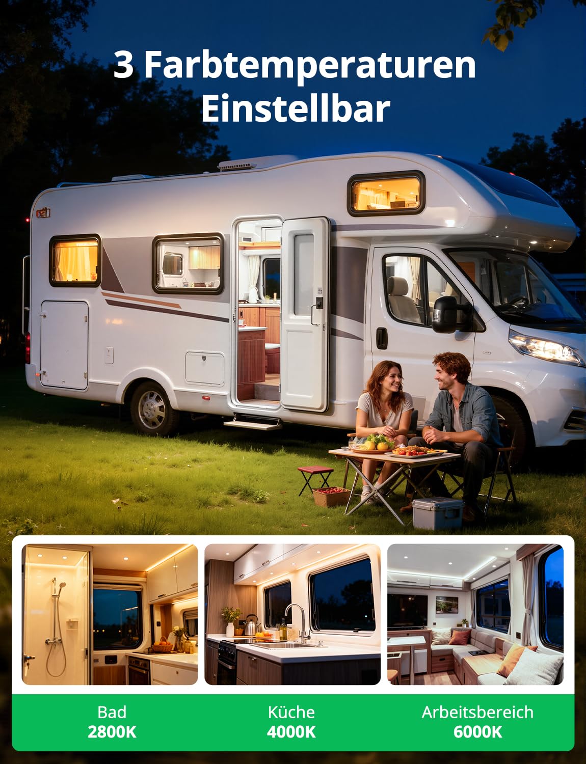 BOJIM LED Einbaustrahler AC/DC 12V Spots Wohnmobil, 55mm 58mm 60mm Lochmass, 4W IP44 Wasserdicht Einbauspot Slim, Warmweiß Neutralweiß Kaltweiß Einbauleuchten, Möbeleinbauleuchte für Camper Bad, 6er