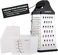 Vista 1 de Lantana Cheese Grater for Kitchen with Container & Lid - Handheld Stainless Steel Box Food Shredder with Handle and 6 Essential Functions for