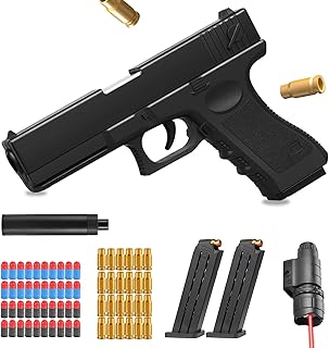 Pistolet Jouet avec Balles Souples,EVA Mousse Jouet Blaster,Pistolet à Balle Molle,Blasters en Mousse,l'entraînement en Sécurité ou au Jeu,pour 14 +