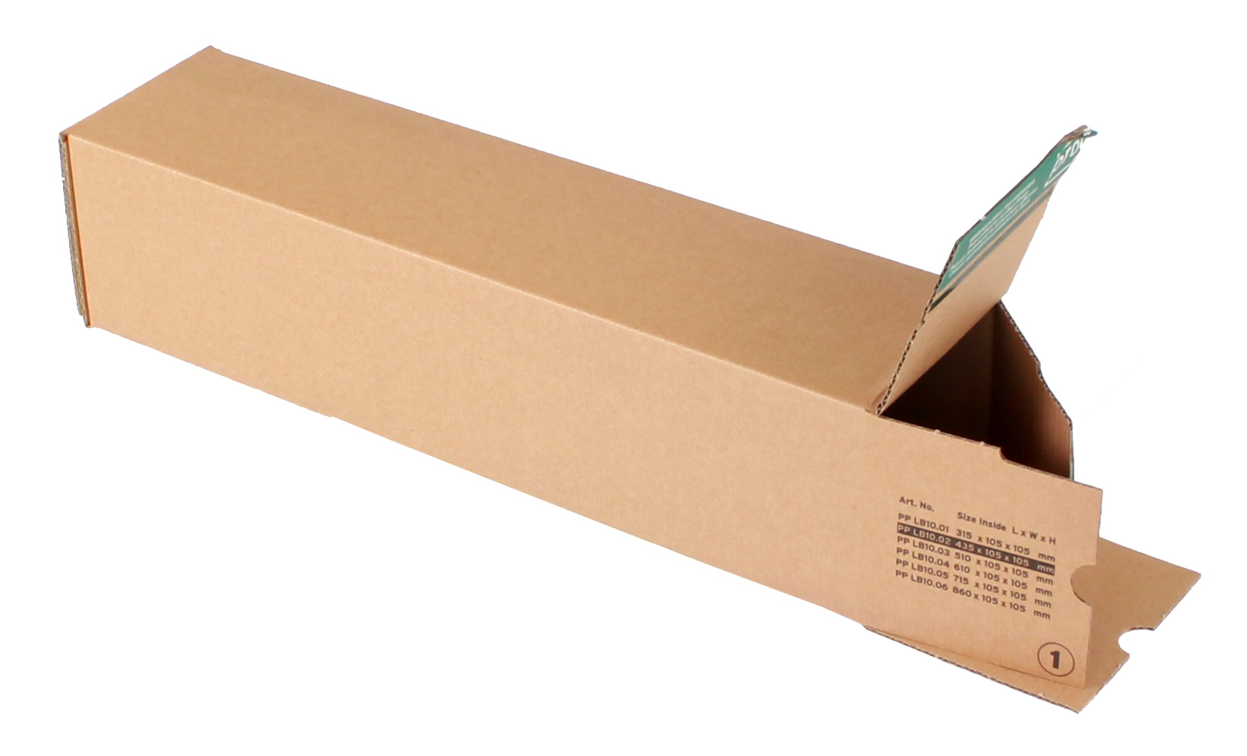 progressPACK Premium PP LB10.02 Delivery Boxes - Corrugated Cardboard - DIN A2-435 x 105 x 105 mm - Pack of 10 - Brown
