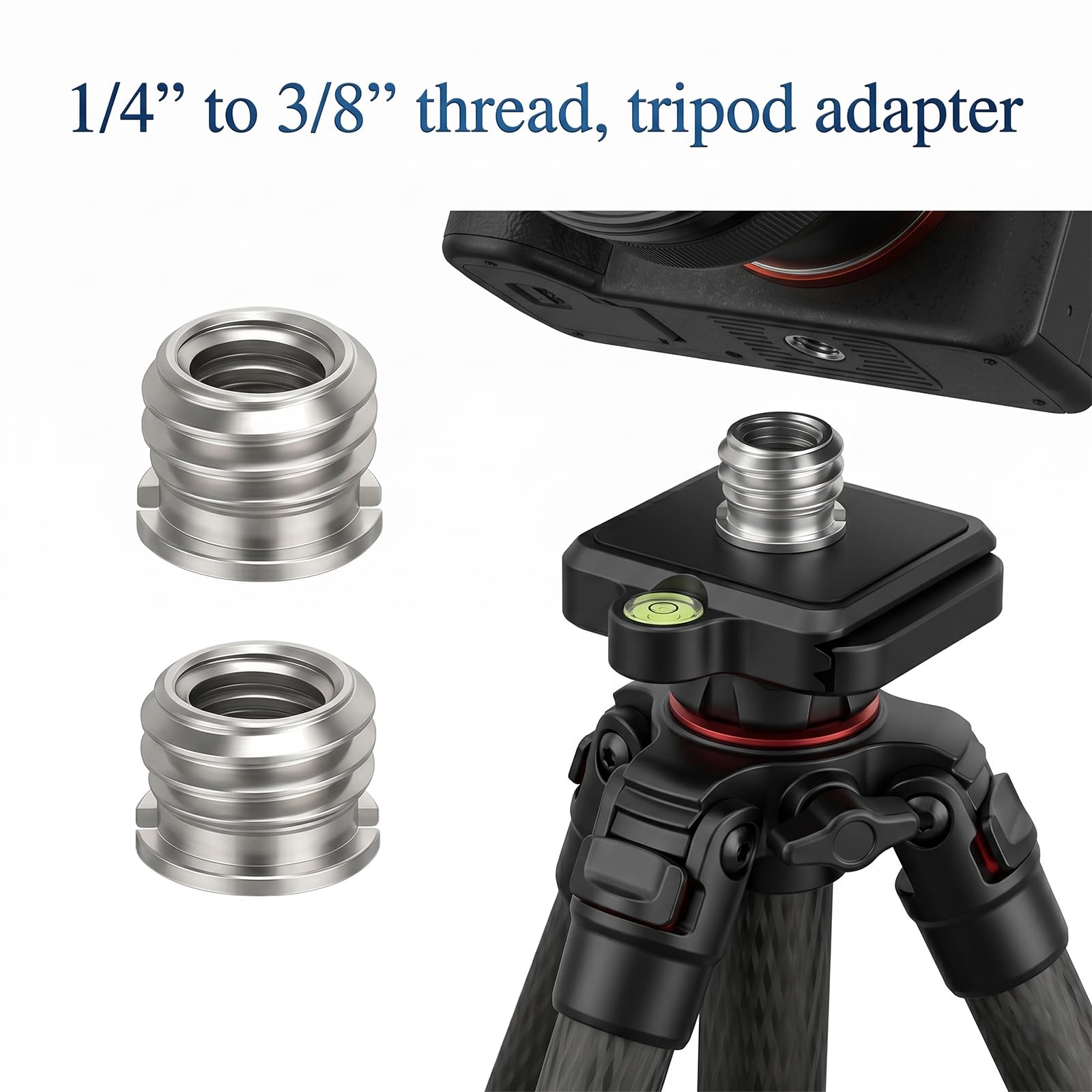 12 sztuk adapterów do statywu, zestaw adapterów do statywu, adapter gwintowany 1/4 na 3/8", adapter do aparatu, gwint aluminiowy do aparatu, statywu świetlnego, nagrań studyjnych