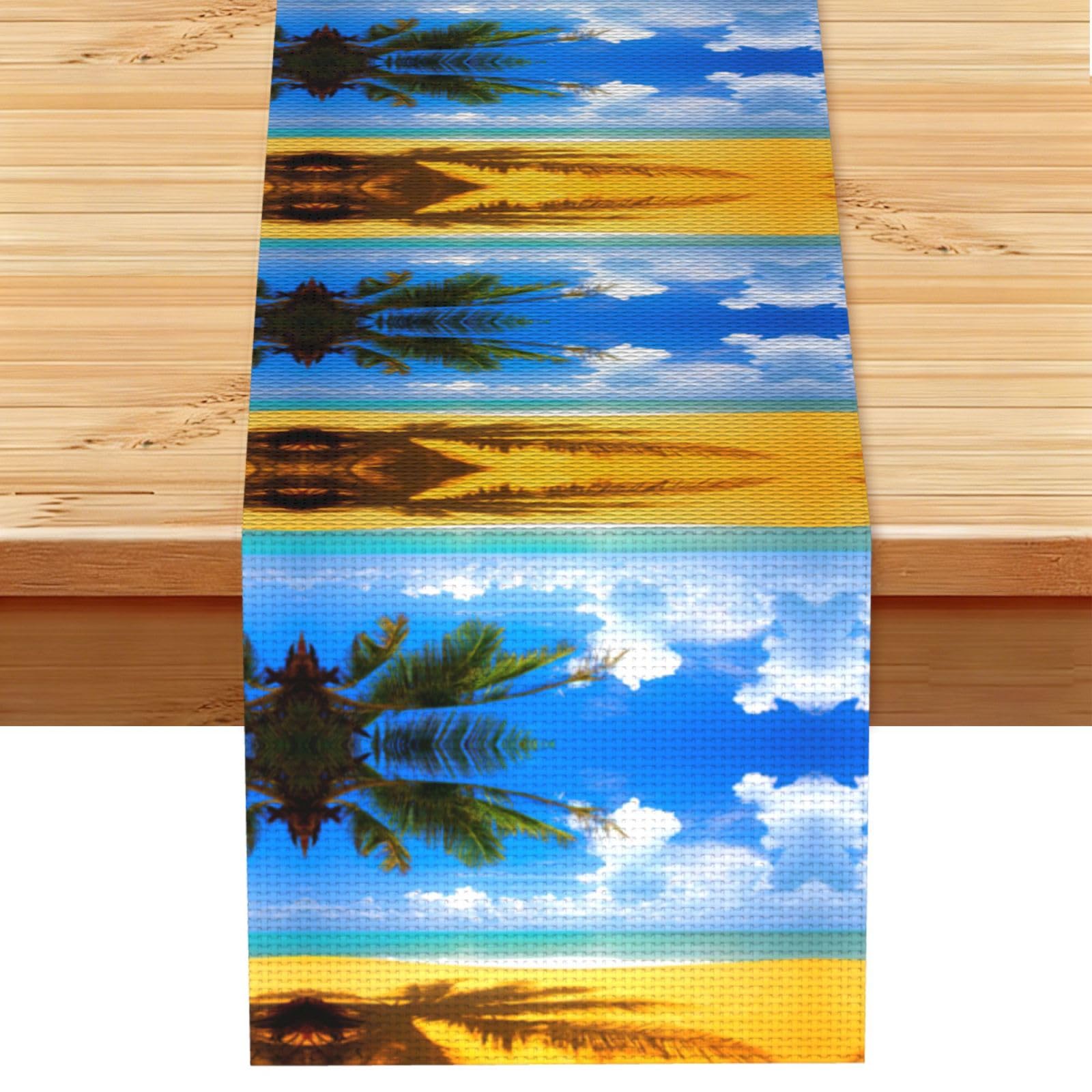 Sunset Palm Stylish Printed Table Cloth, Decorative Table Runner 13x72in for Home, Party and Banquet Home Decor