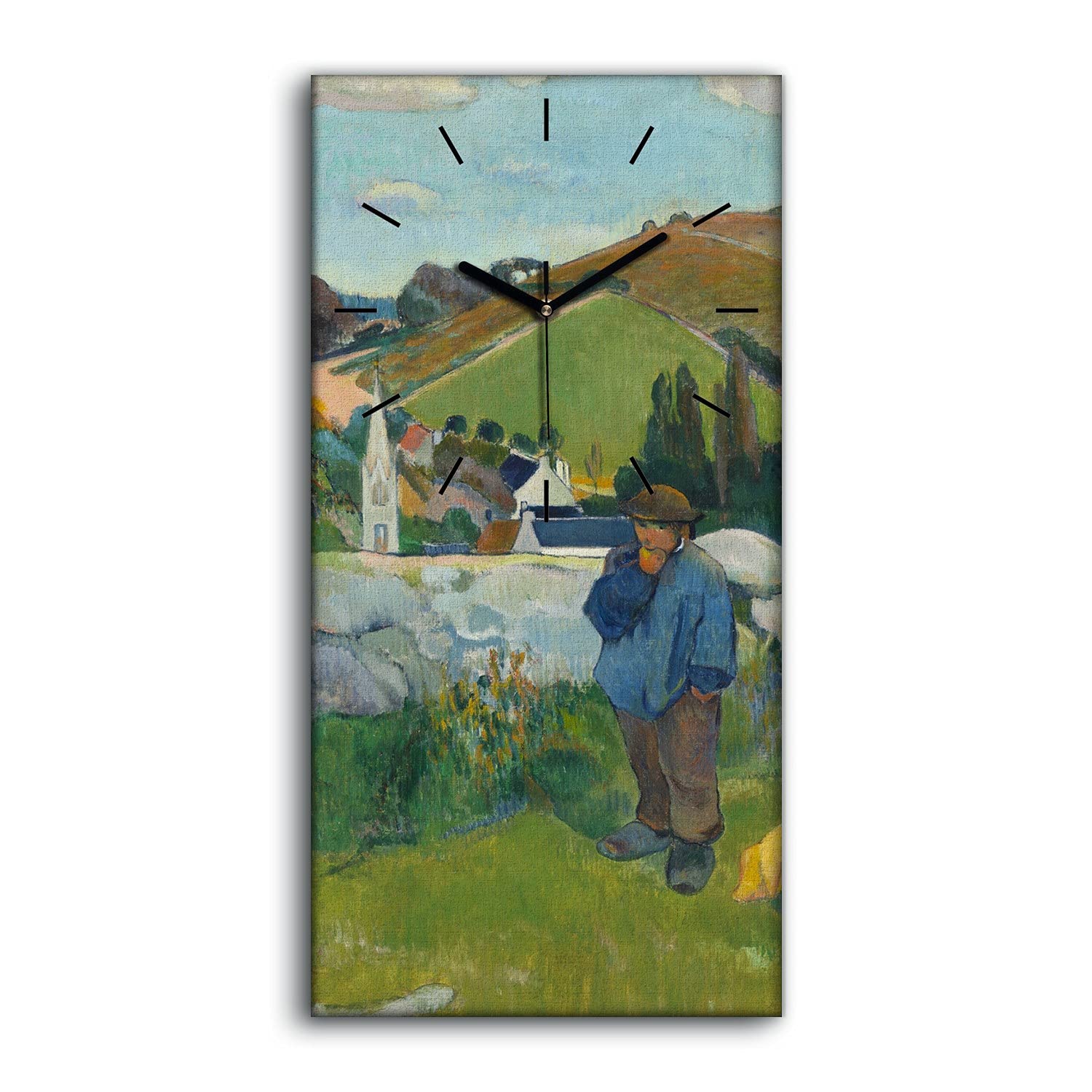 Horloge sur toile silencieuse Coloray 30x60cm pour une chambre sans tic-tac