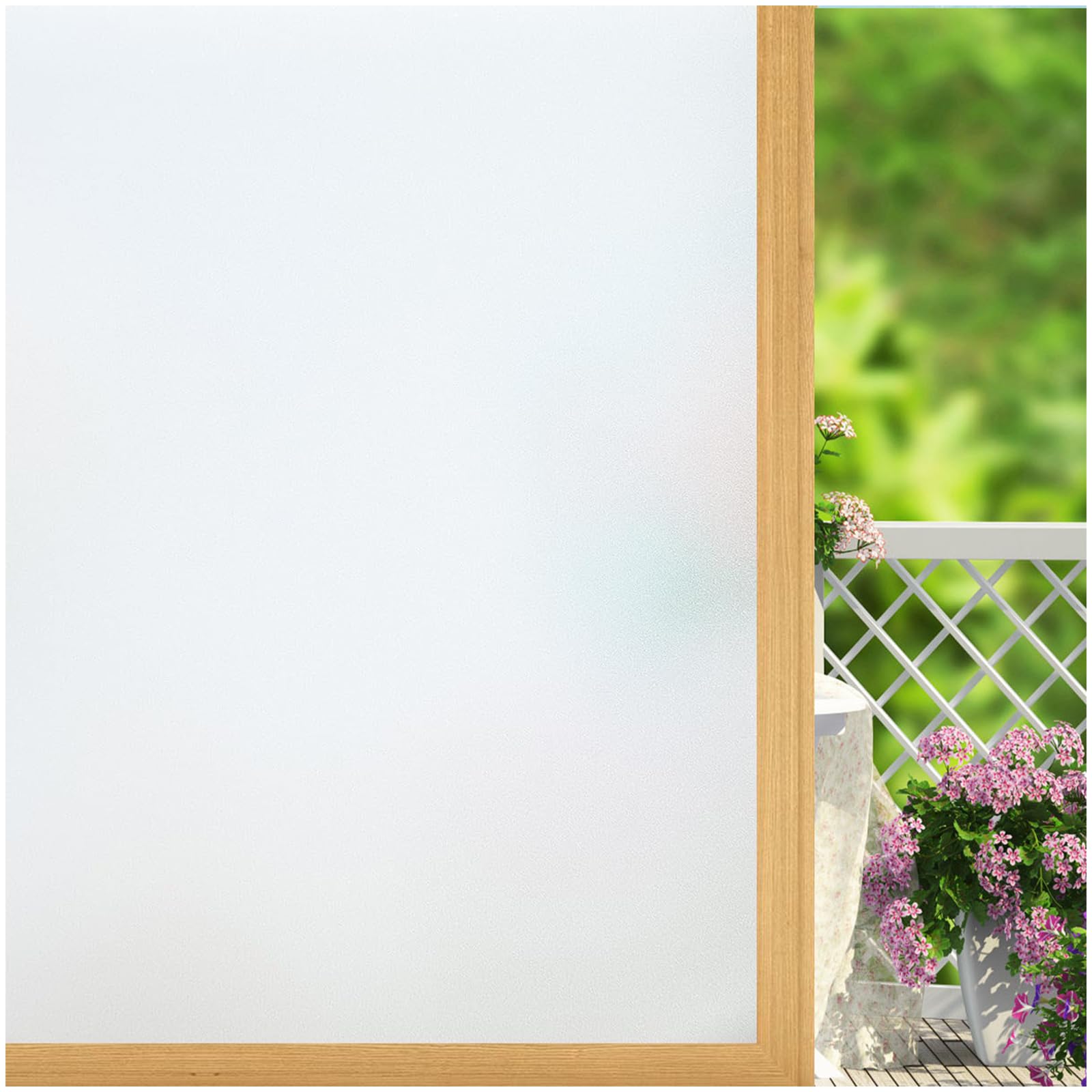 Window Privacy Film Frosted Glass Window Film Heat UV Blocking Static Cling Non-Adhesive Window Frosting Film for Bathroom Home Office(White Frosted, 35.4" x 78.7")