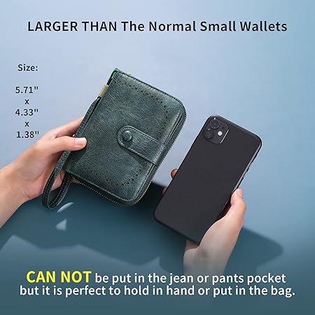 GAEKEAO Leather Credit Card Holder Wallet for Women RFID Blocking Large Capacity Bifold Zipper Card Case Organizer with Wristlet 32 Slots, A08 Red