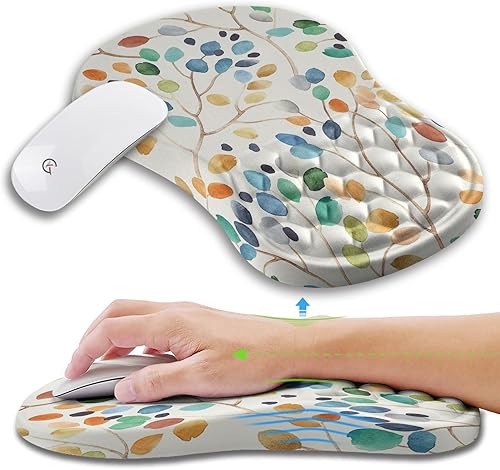 KUOSGM Alfombrilla ergonómica para mouse con diseño de masaje de gel, para aliviar el dolor del túnel carpiano, reposamuñecas, almohadilla de espuma