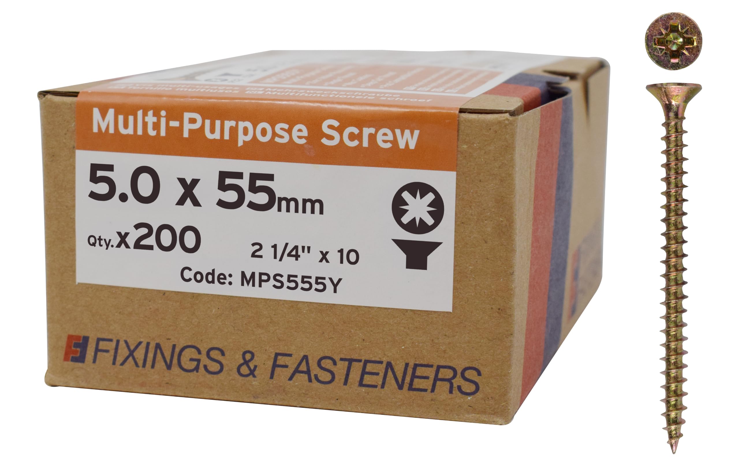 Forgefix MPS555Y Screw - Zinc Yellow Passivated -1