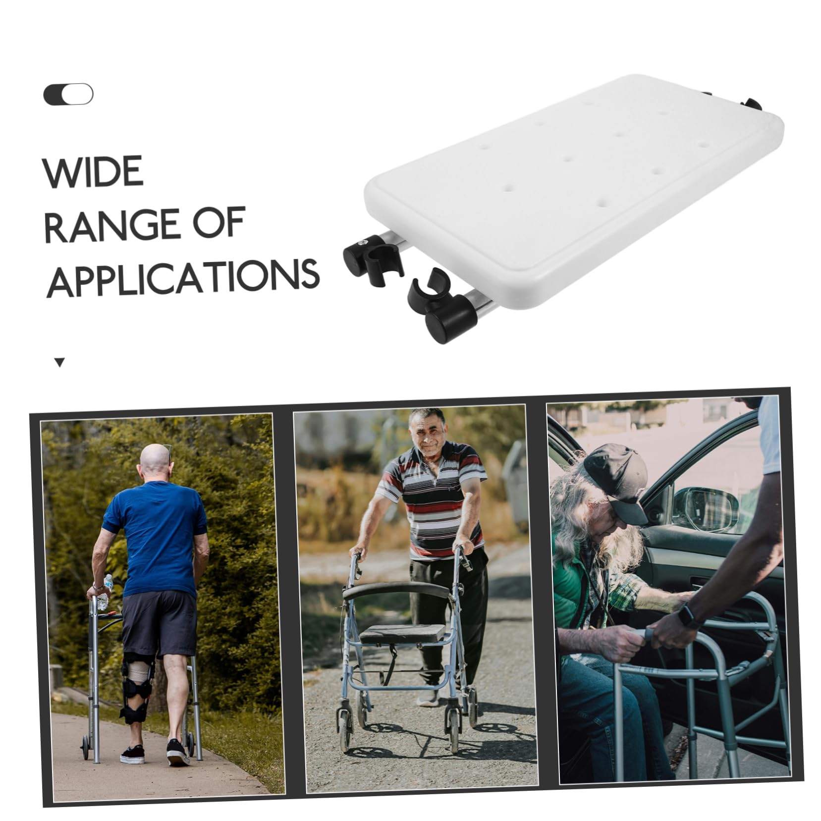 Healvian Accessorio di Ricambio in Lega di Alluminio e Plastico, Supporto Stabile e Comodo per Deambulatore Sedile Reversibile per Sedia Doccia
