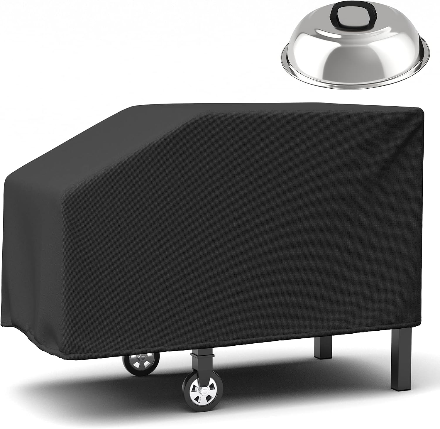 RUSFOL Cestino in acciaio inox aggiornato per griglie Blackstone da 71,1 cm/ 91,4 cm, con chiave a brugola, salvaspazio accessori per barbecue, senza fori e facile da installare