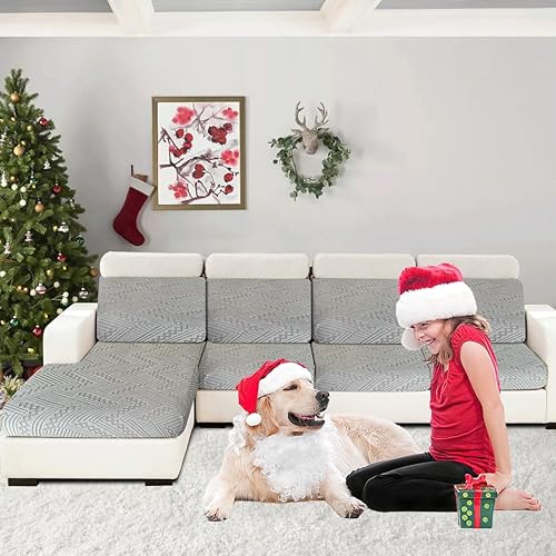 Miniatura 7 de QNLONG Magic - Fundas de sofá lavables en forma de L, funda de sofá mágica para sofá seccional elástica para sofá con diván resistente al desgaste