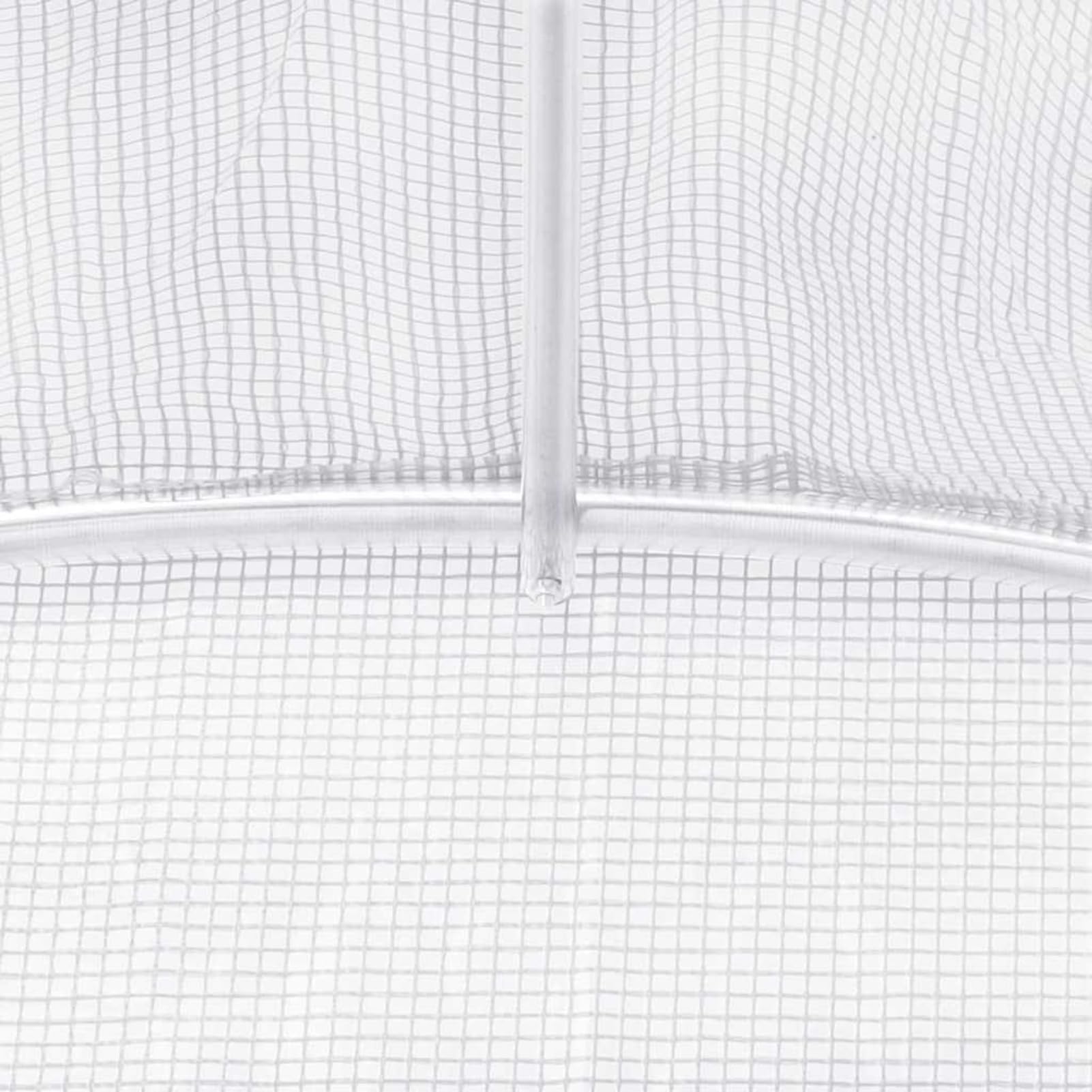 Szklarnia 4,5 m², wytrzymała tkanina siatkowa PE i rama ze stali nierdzewnej, 300 x 150 x 200 cm z drzwiami i 2 oknami, do prywatnego ogrodnictwa