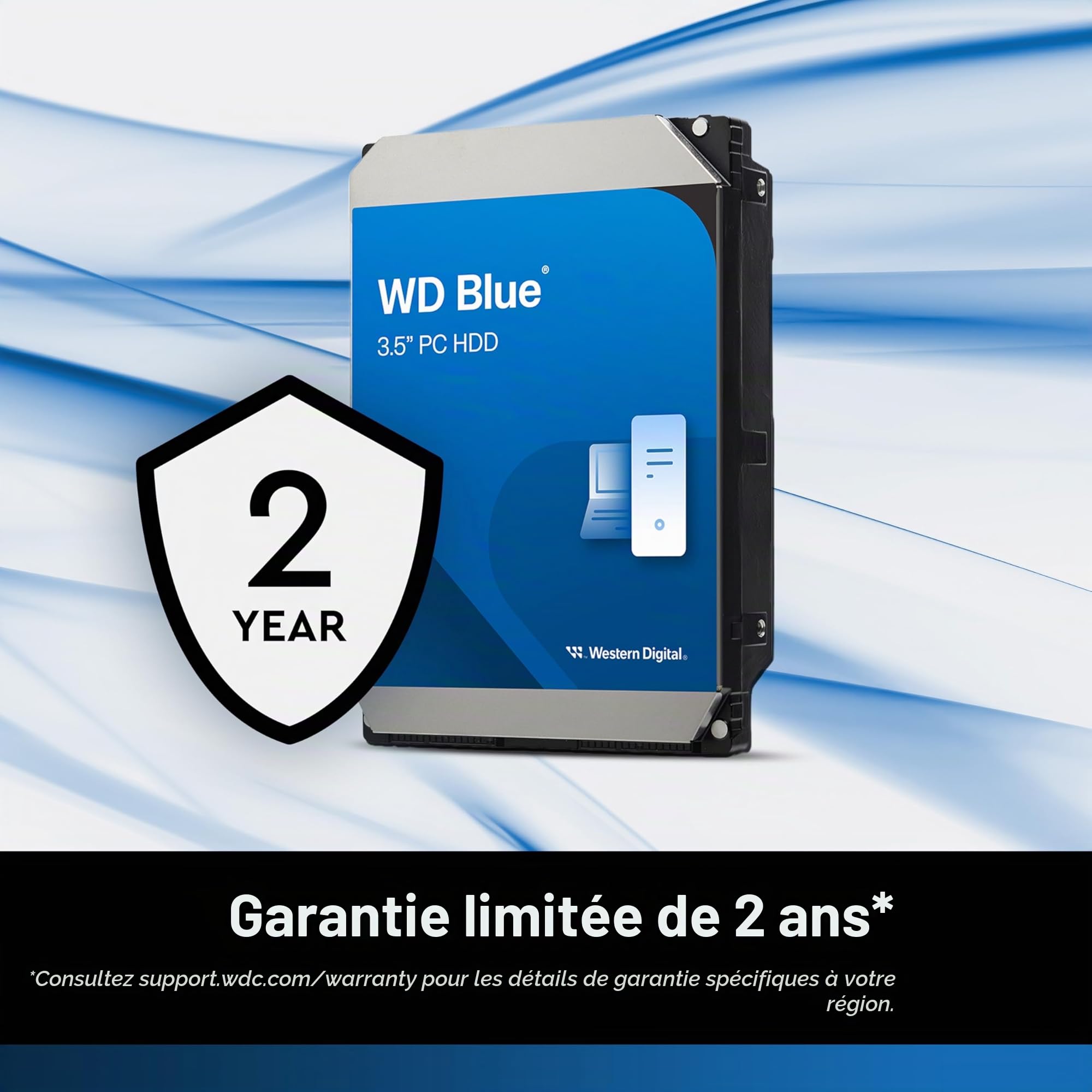 Western Digital WD40EZZX Disque Dur Interne pour PC WD Bleu 4 to 5400 TR/Min SATA 6 Go/s, 128 Mo de Cache, 3,5"