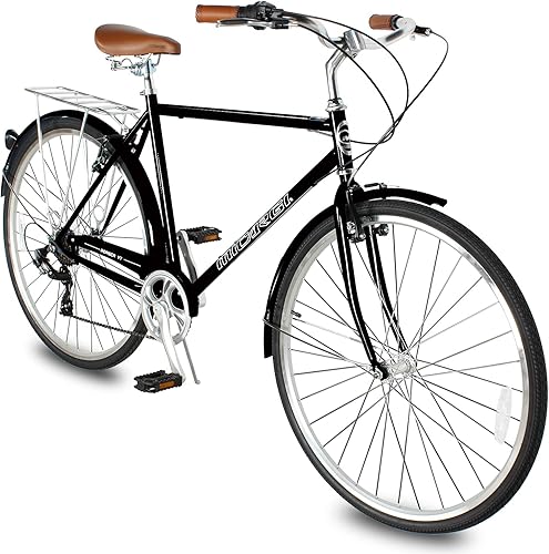 Vista 14 de MICARGI Bicicleta híbrida para adultos de 24/26 pulgadas, bicicleta híbrida de 1/7 velocidades para mujeres, hombres, personas mayores, bicicleta