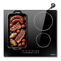 Karienvir Piano induzione 4 fuochi 60 cm, piano cottura a induzione con spina 220 V