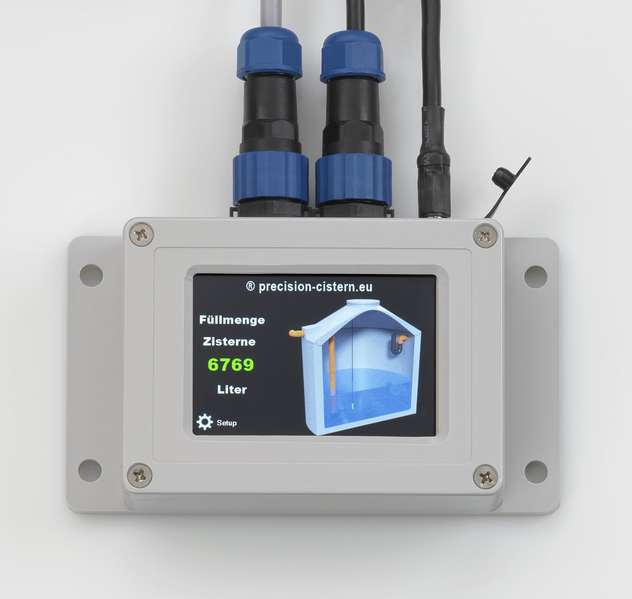 Zisti231 Zisternensteuerung - Digitale Füllstandsanzeige mit WiFi und MQTT, TL231-Drucksensor für 1000-20000L Zisternen, Nextion-Display, Plug & Play Installation