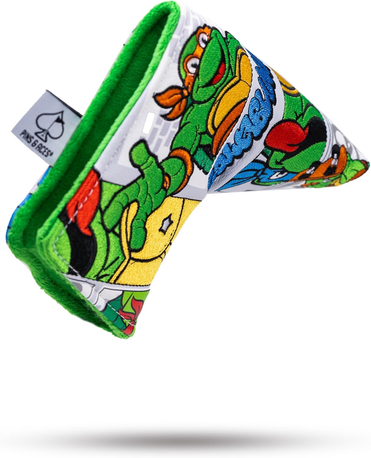 Pins & Aces TMNT Head Cover - Premium, Hand-Made Leather Headcover - Teenage Mutant Ninja Turtle Comic Strip, Tour Quality Golf Club Cover - Style and Customize You Golf Bag