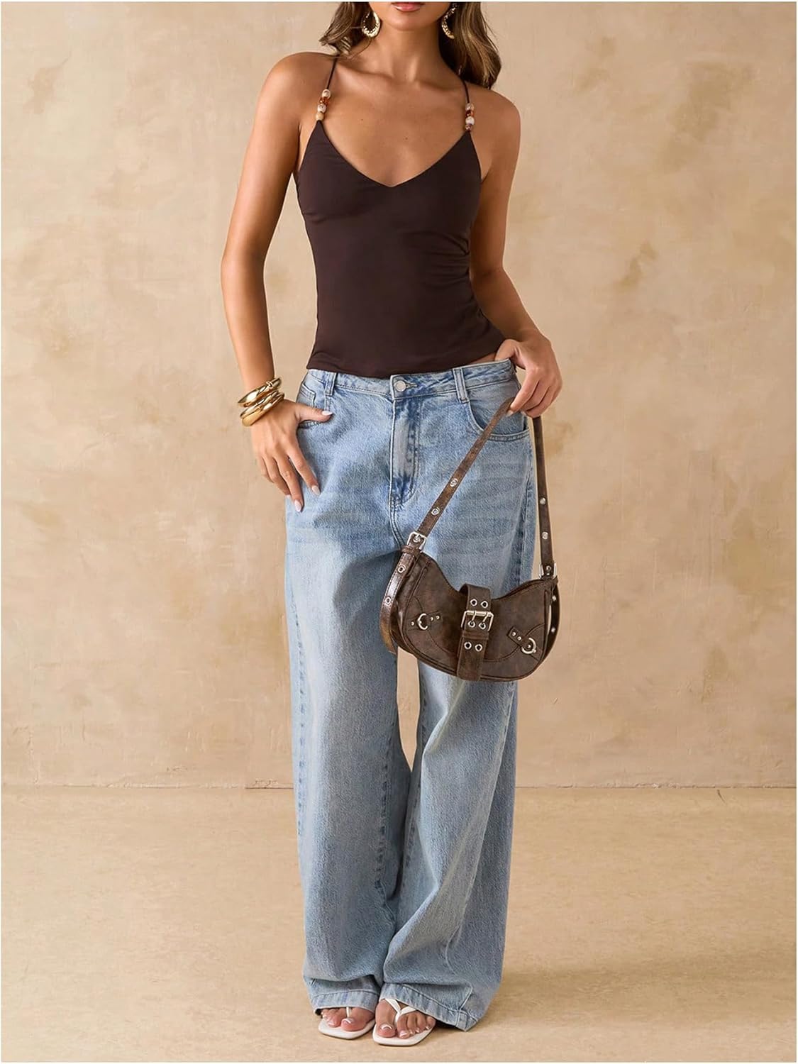 SOLY HUX Women's Summer Cami Tops Slim Fit V Neck Spaghetti Strap Criss Cross Going Out Top Camisole - Image 5