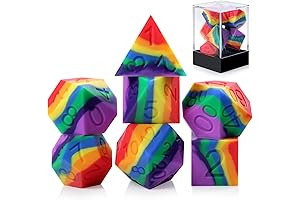 Rainbow Silicone Squishy Dice Set for Tabletop Games