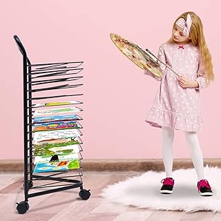 Gdrasuya10 Art Drying Rack,16 Shelves Paint Drying Rack Art Metal Desktop Artwork Storage Display Rack Art for Schools and Art Clubs