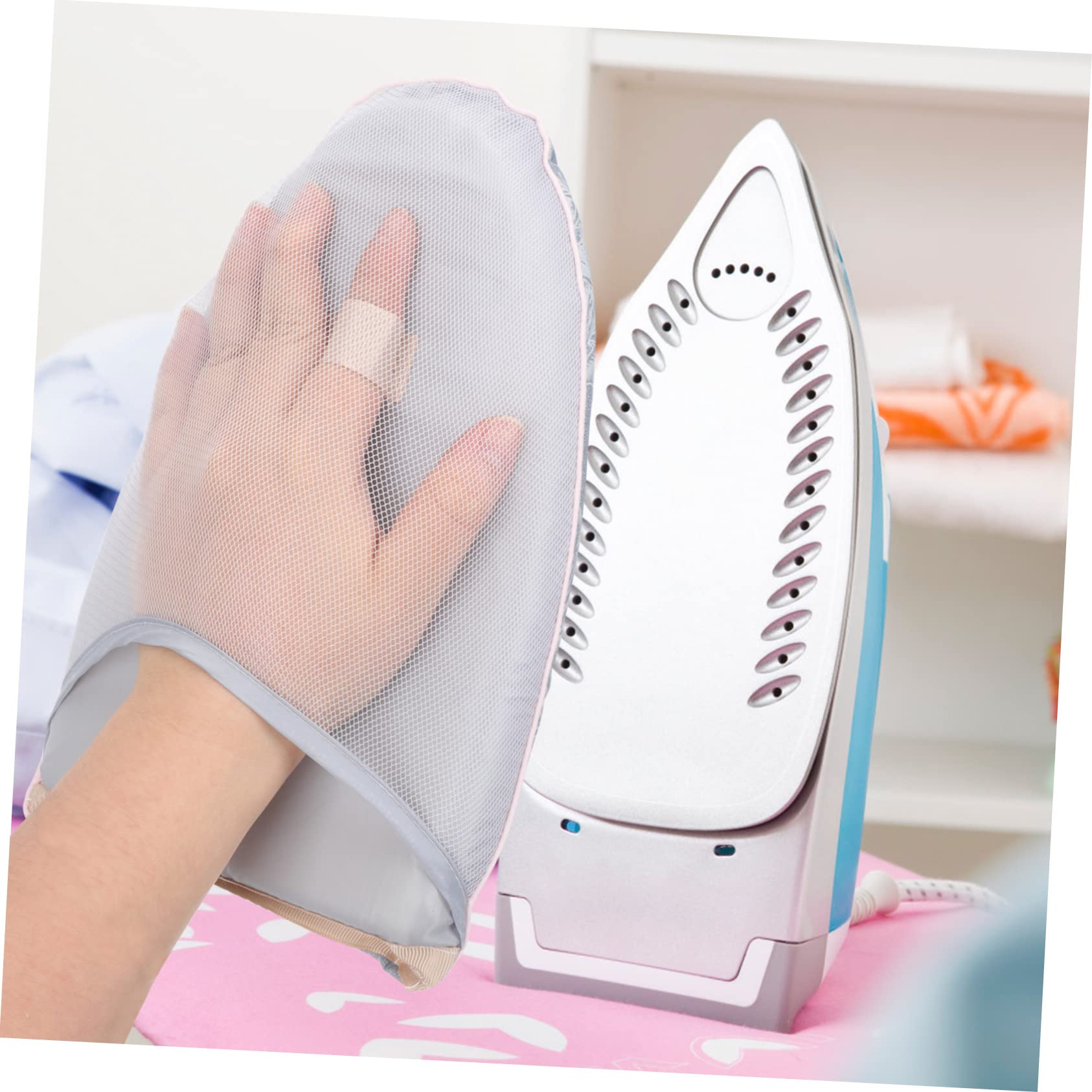 Cabilock 4 Pezzi Guanti da Stiro Guanto da Stiro Portatile Asse da Stiro Portatile in Poliestere Spugna Maglia Sicuro per Le