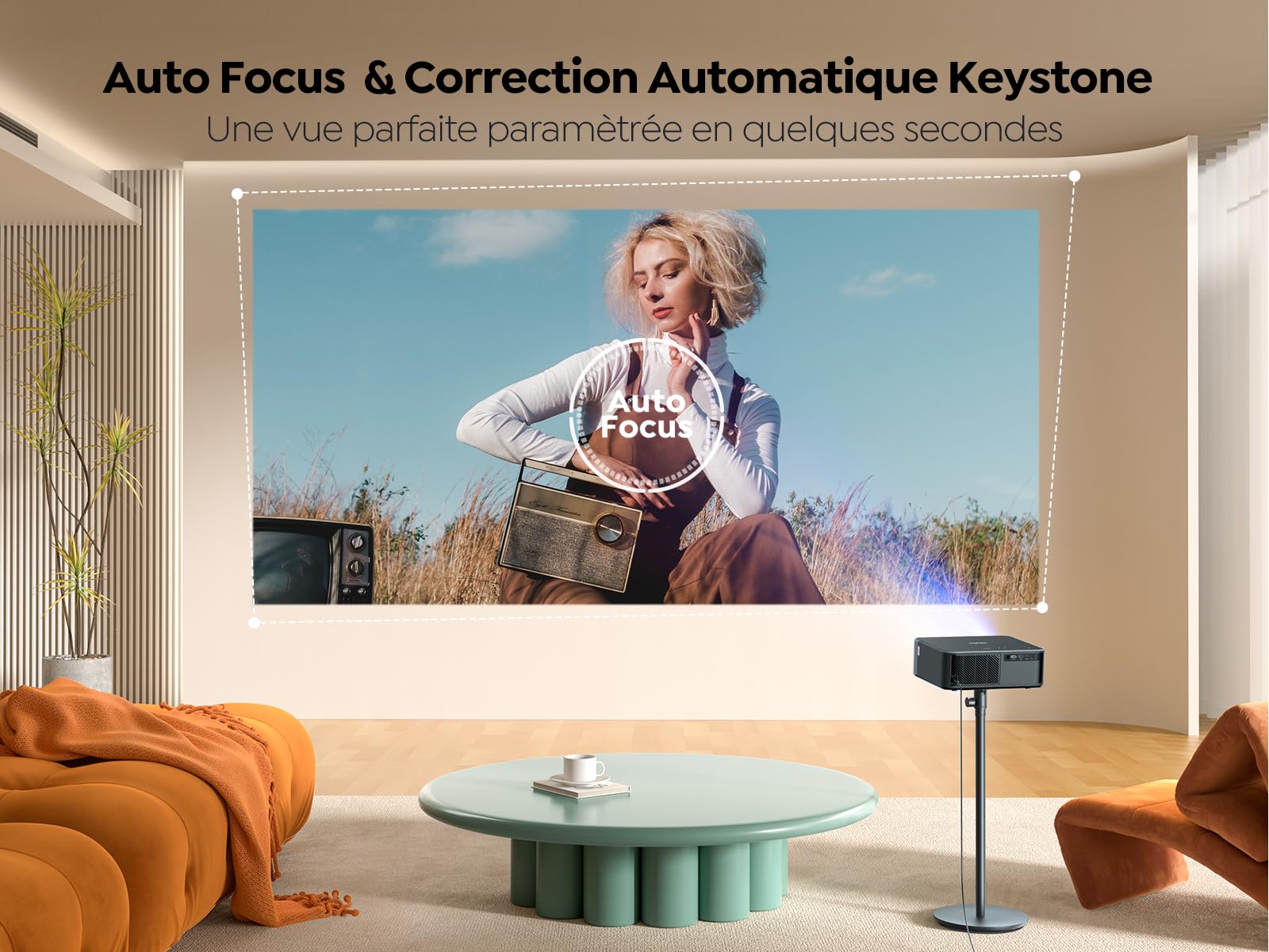 Videoprojecteur 4K avec Son JBL, Google TV 11.0, YABER Projecteur Video WiFi 6 Bluetooth 5.2, K2s Retroprojecteur Portable 20W Haut-Parleurs, Full HD 1080P, Auto Focus/Keystone