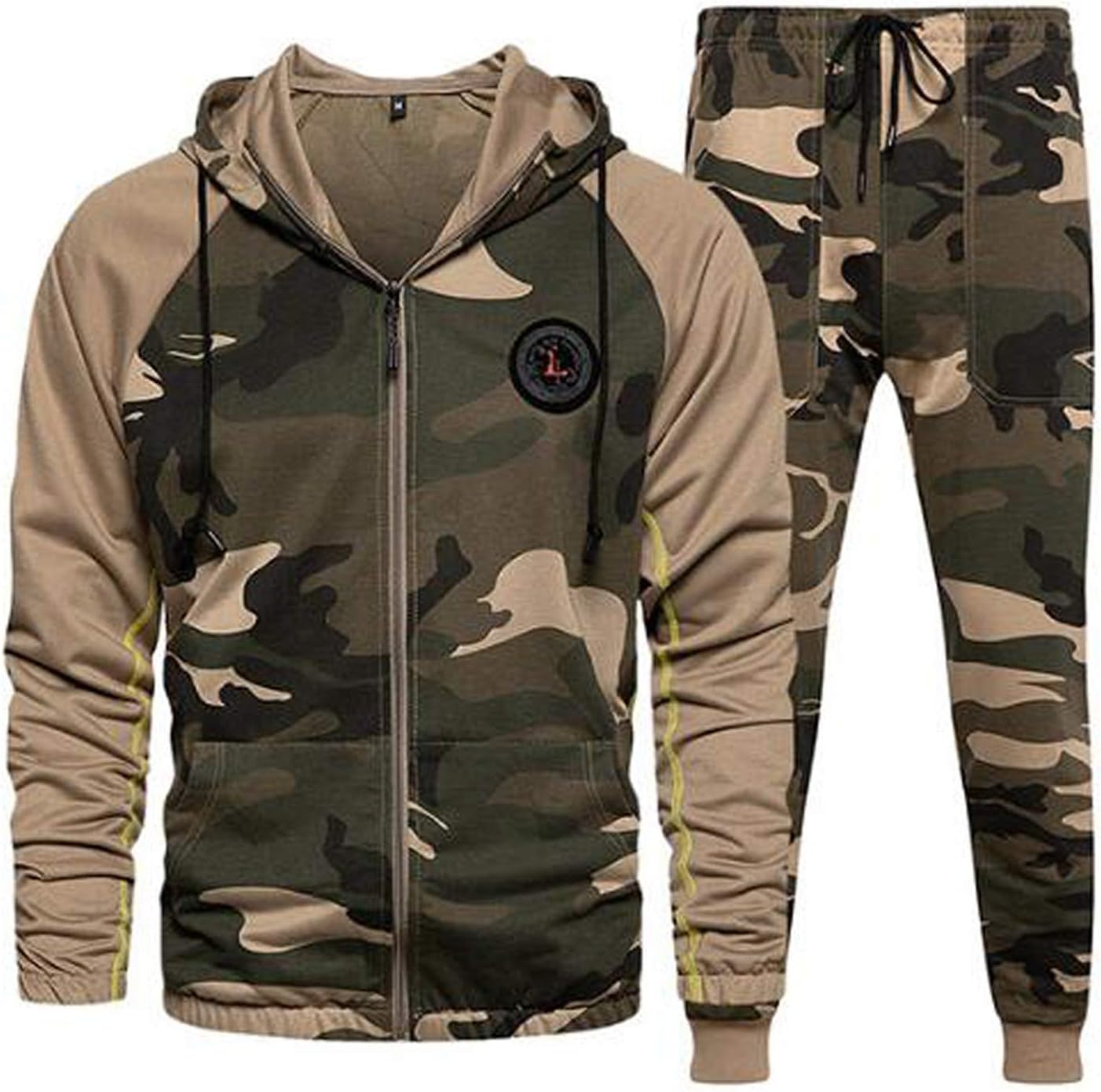 Mens Winter Sweatsuit Outfits Set, Long Sleeve Hoodie Casual Jogging Tracksuit