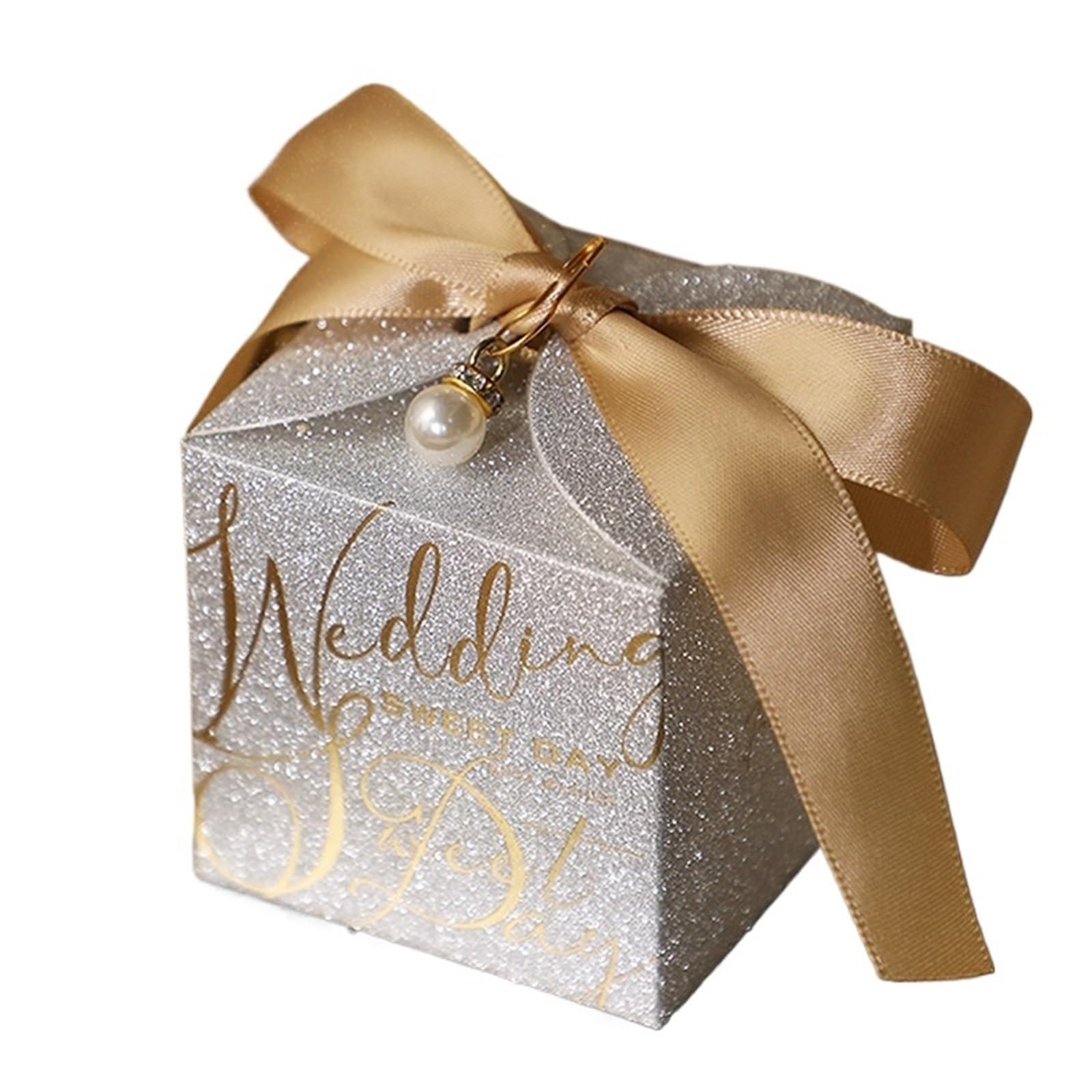Boîte à bonbons de mariage romantique contenant dragées souvenir pour invités