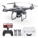 Potensic T25 Drone with 2K Camera for Adults, RC FPV GPS Drone with WiFi Live Video, Auto Return Home, Altitude Hold, Follow Me, Custom Flight Path, 2 Drone Batteries Black
