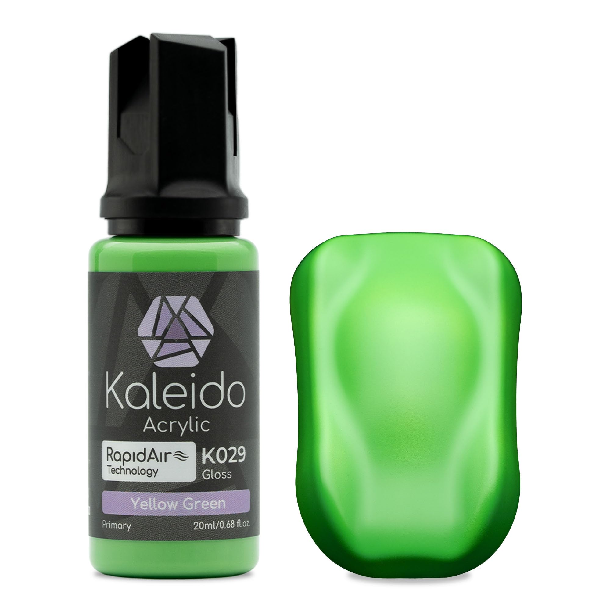 Kaleido Primary Colors 20ml K029 Yellow Green, Water-Based Acrylic, Airbrush Paint for Scale Models, Gundam, Mecha, Miniature, Figures, Car & Sci-Fi Kits, Pre-Thinned, High Gloss, Fast-Drying