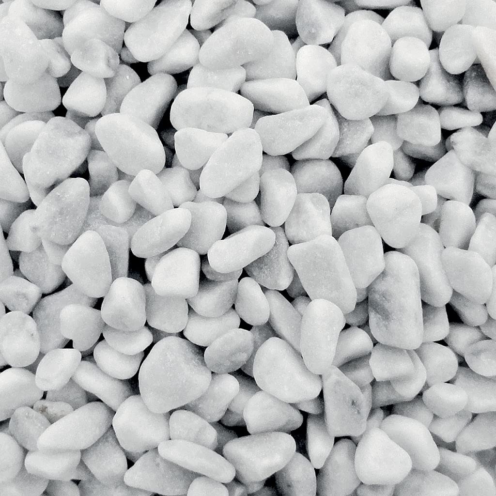 Ciottoli di Marmo Bianco di Carrara - Sassi Bianchi Decorazione Giardino e Casa Aiuole e Bordure 7/15mm (500kg)