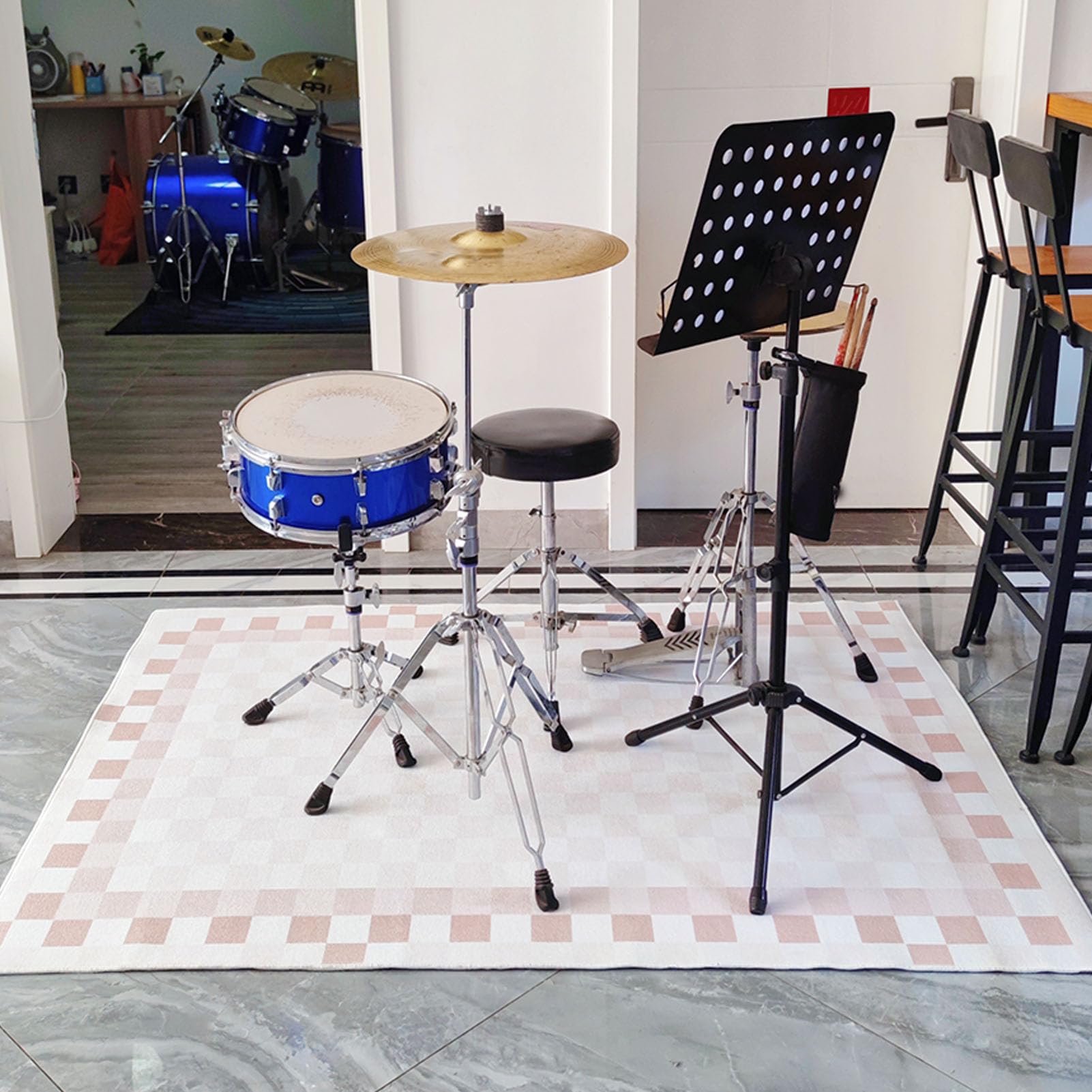 QQDD Drum-Teppich Schlagzeugteppich Schallschutz Teppich rutschfeste Teppiche Trommel Matte für