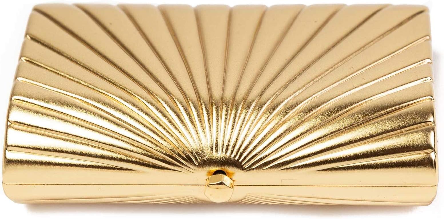 Modern and Minimal 1:3x Magnified Compact Double-Sided Mirror (Gold Sunrise)