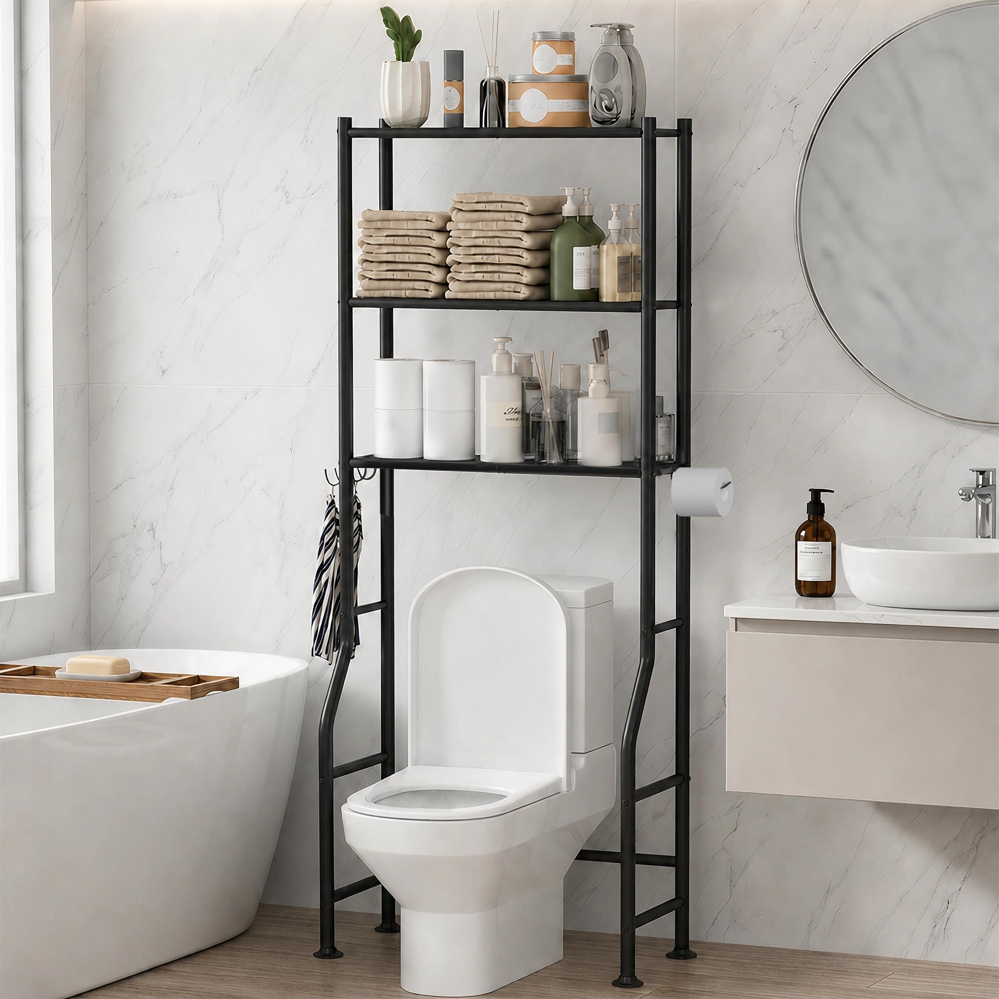 GloTika 3-Tier Metal Over-Toilet Storage