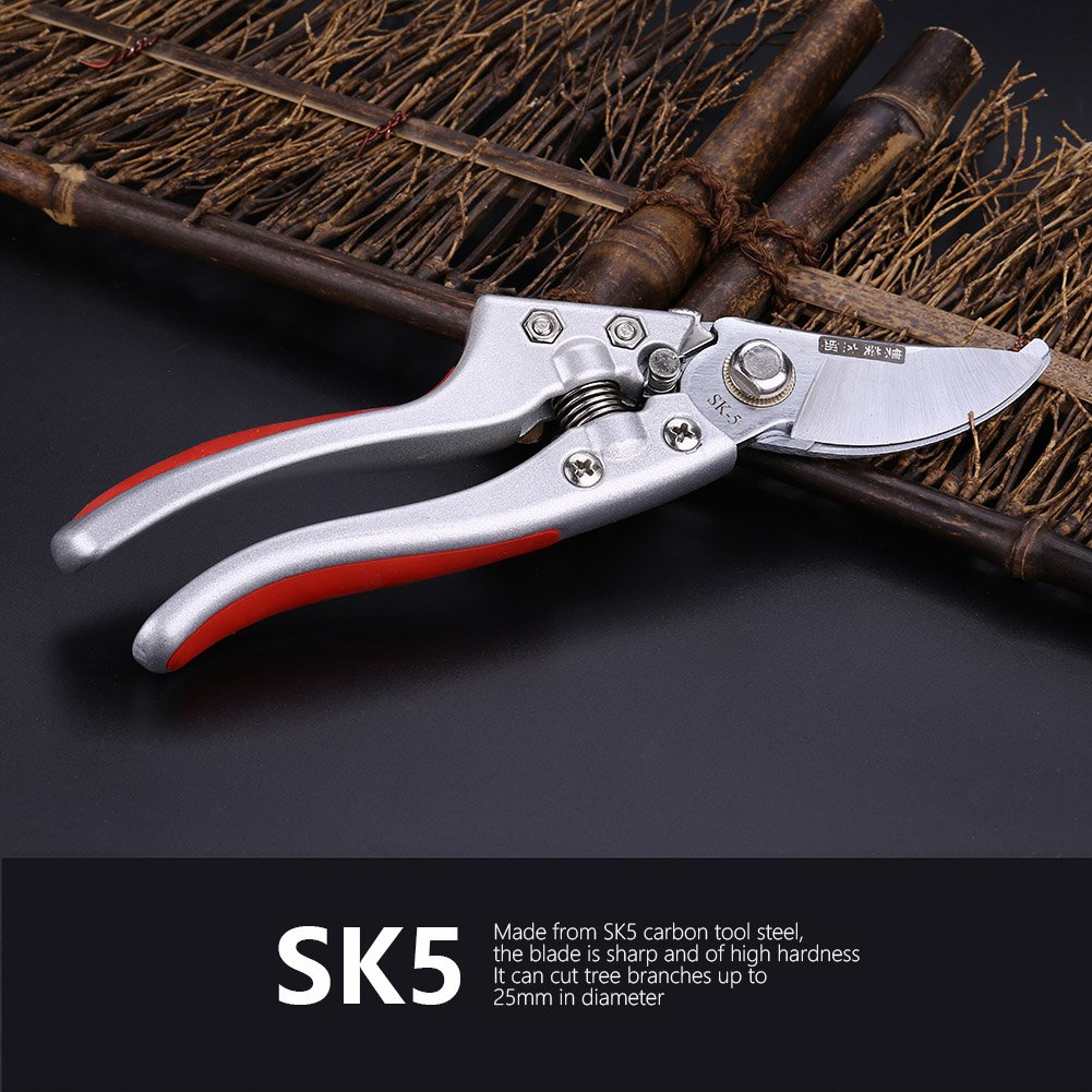 Pruning Shear, Hand Loppers SK5 Carbon Tool Steel Blade Heavy Duty Pruners Scissors Branch Cutter Tree Trimmer for Garden
