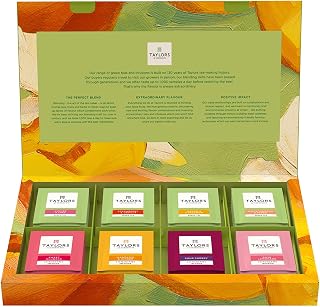 Taylors of Harrogate Green & Herbal Tea Sampler Variety Pack, 48 Individually Wrapped Teabags - Premium Flavors Gift Box