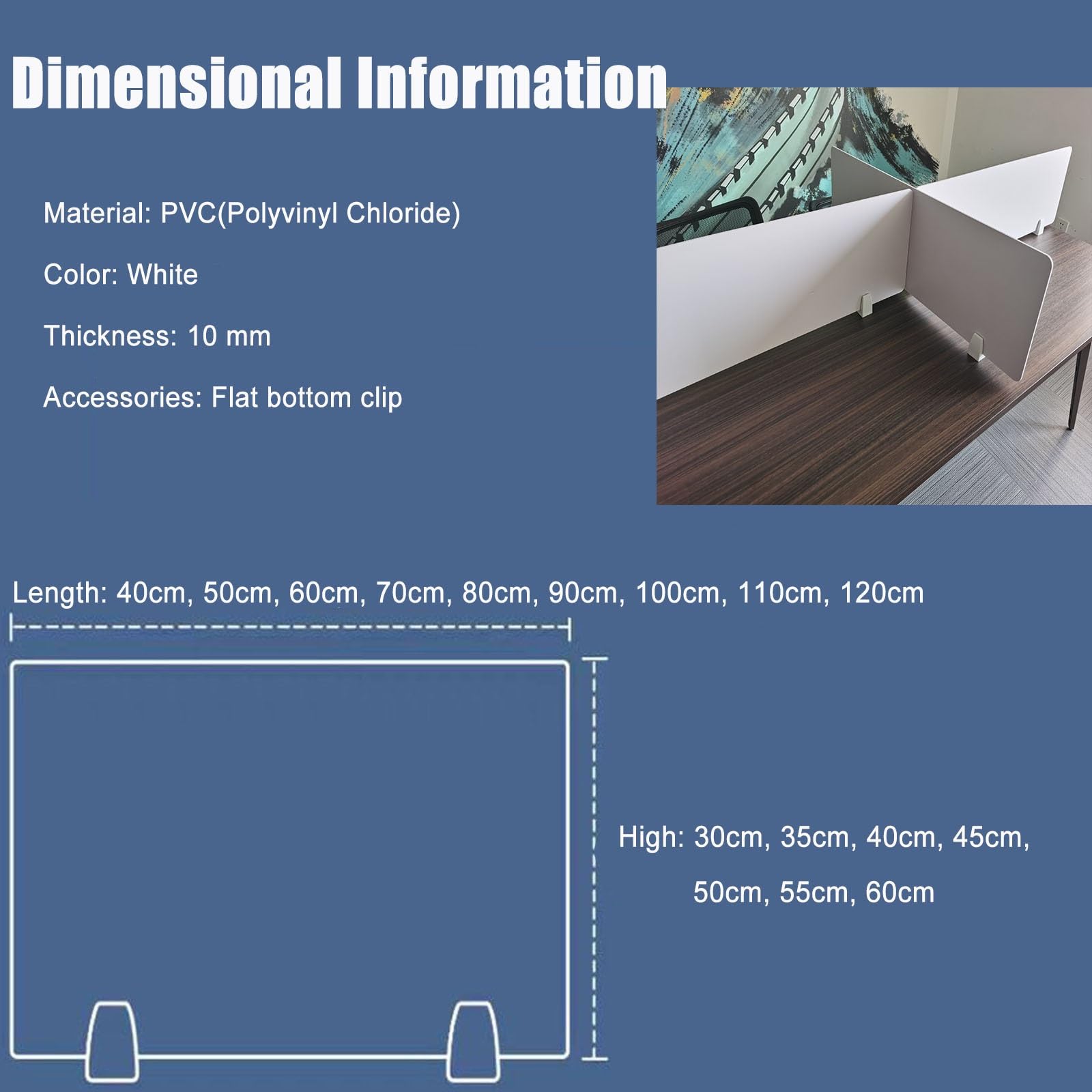 Panel Divisor Blanco para pupitres de Estudiantes, 80 x 45 cm, 1 Pieza, Separador de Mesa eficaz para Mejorar la concentración y la Seguridad en el Aula, Ideal para escuelas y entornos de Ap