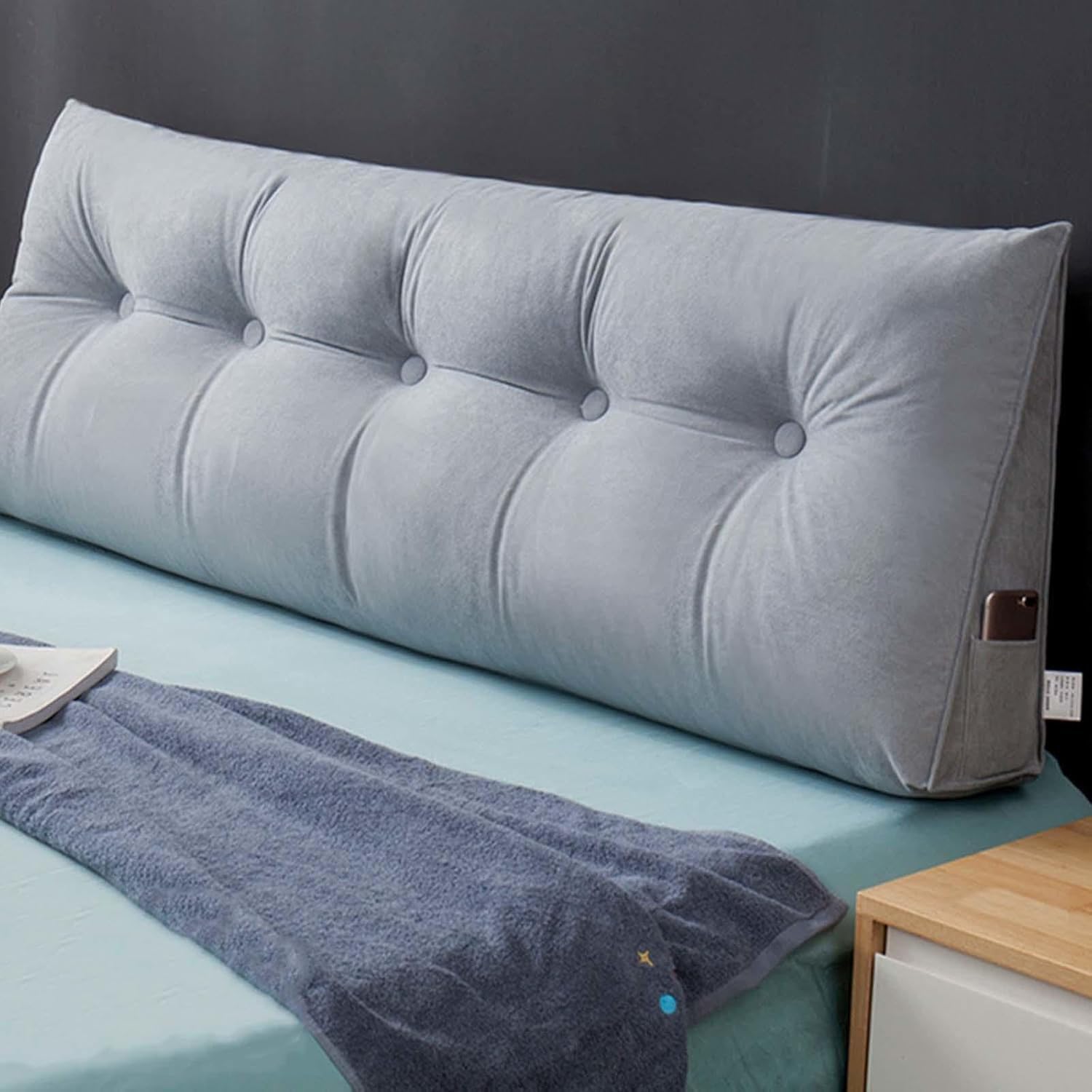 Couch Reading Cushion Wedge Cushion Headboard Bed Cushion Bed Backrest Cushion Lumbar Cushion Bed Support Cushion,01,180X20X50cm
