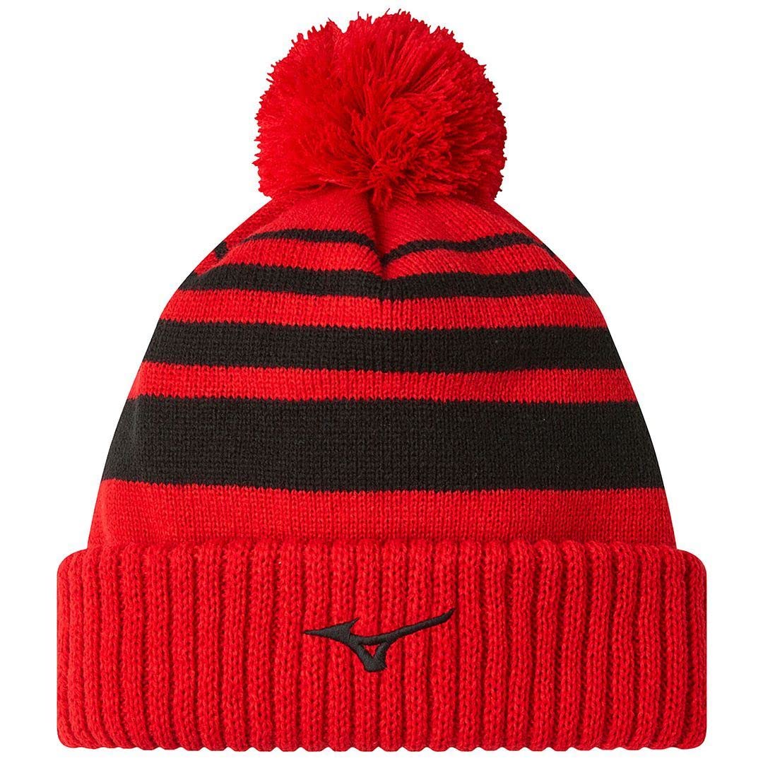 Mizuno Men's Red Golf Breath Thermo Pom Pom Winter Golf Beanie Bobble Hat