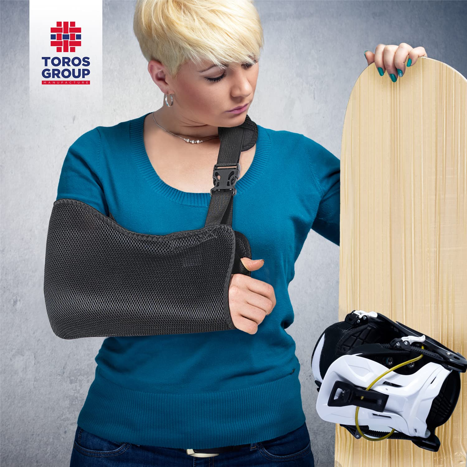 TOROS-GROUP Cabestrillo Brazo, Cabestrillo Hombro Inmovilizador Con Una Almohadilla De Espuma Para El Cuello, Cabestrillo Para Hombro Para Muñeca Rota, Codo, Brazo, Hombro Dislocado X-Small Negro