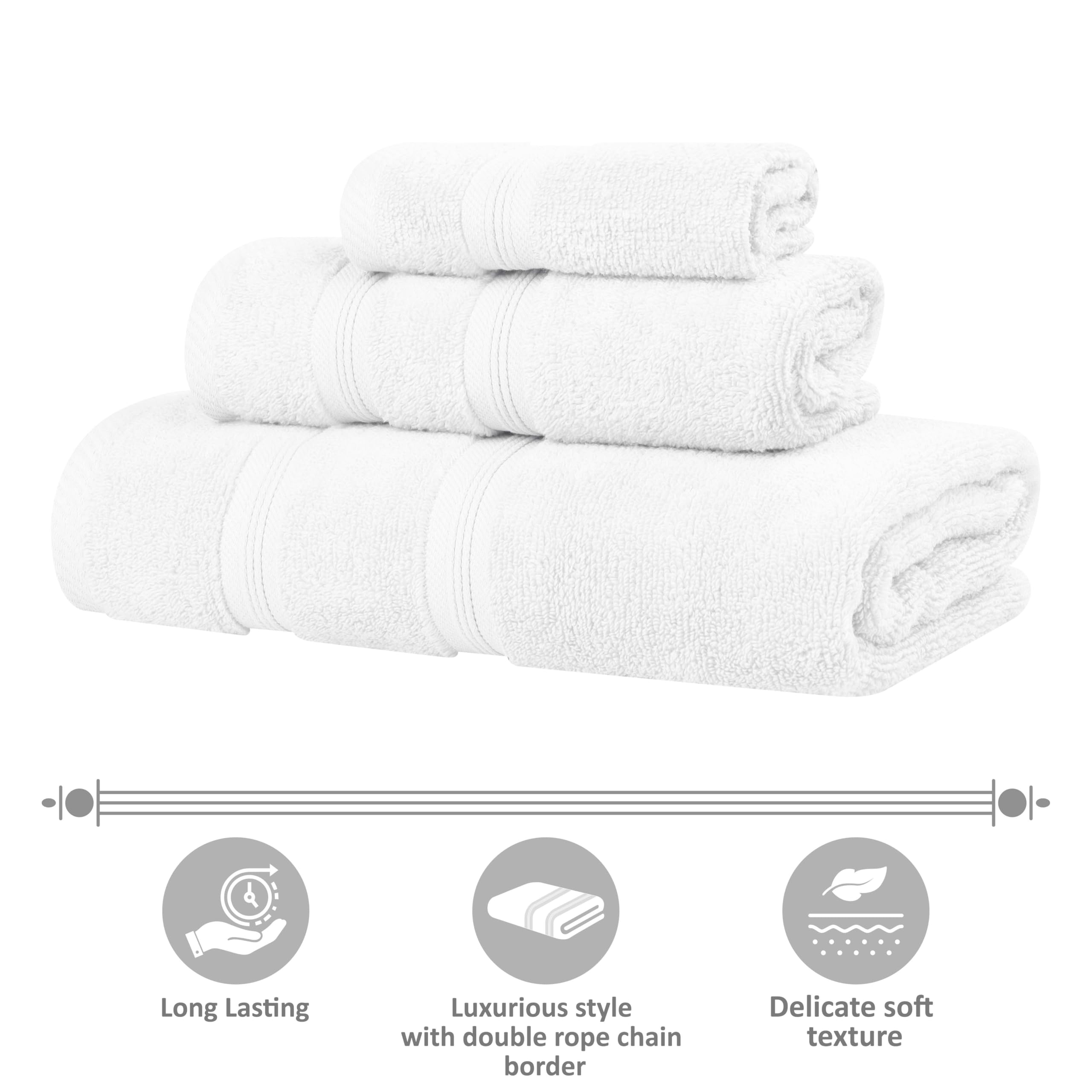 Superior Set di 6 asciugamani in cotone di alta qualità, morbidi asciugamani in peluche per spa, palestra, bagno, bagno degli ospiti, salone, cucina, arredamento, base per la casa, qualità