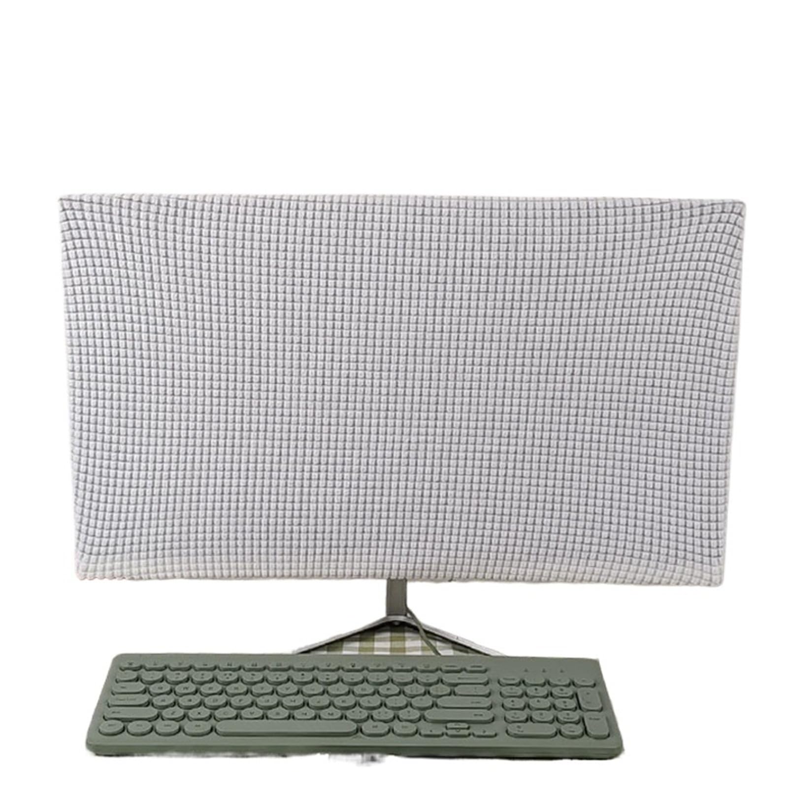 Computer Monitor Dust Cover For 27inch Computer Monitor Cover Sleeve Case Solid Color Elastic Home Office Desktop Screen Protector Covers(Color-09)