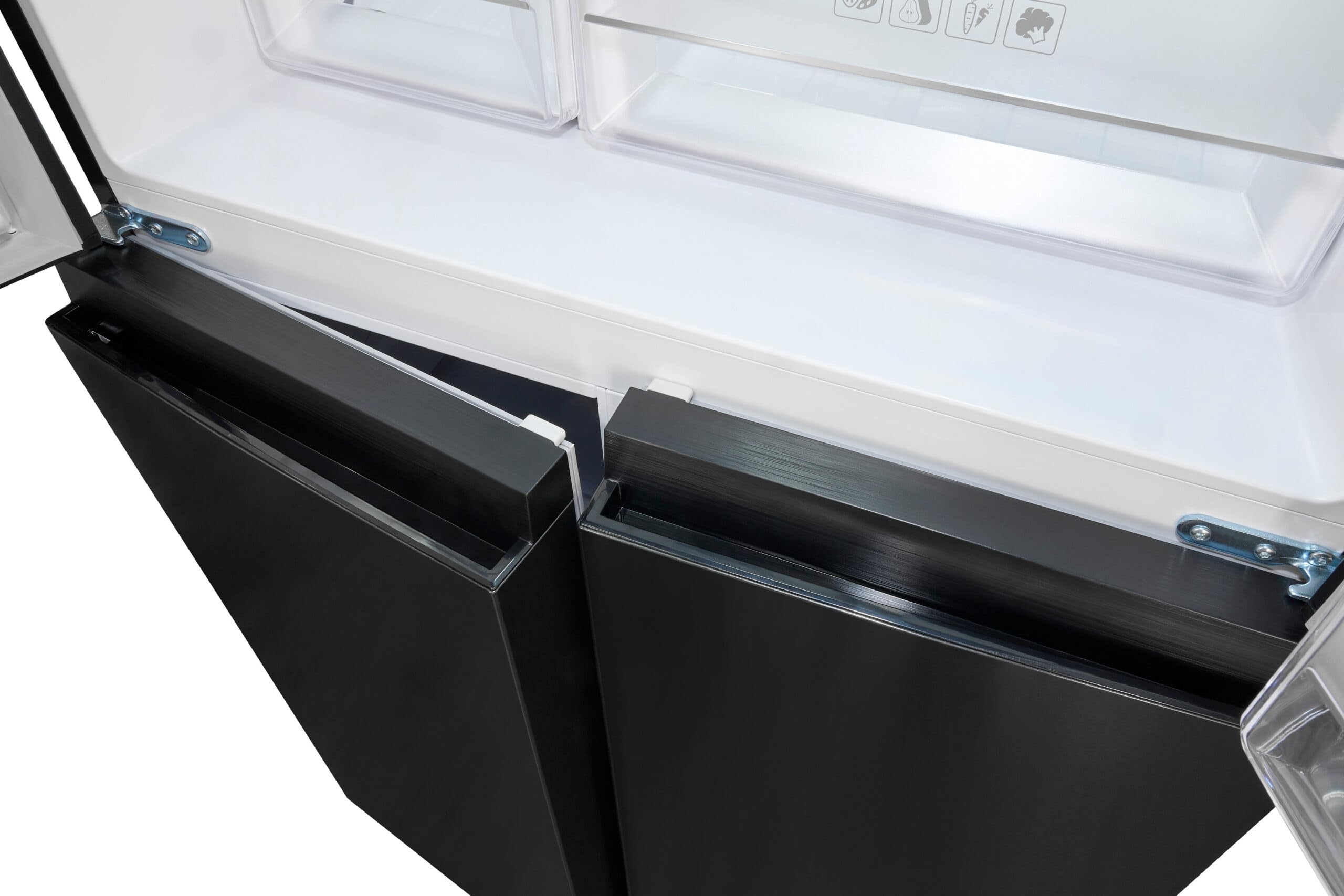 Exquisit® Frigorífico Americano 4 Puertas, 421L, Inox Oscuro, Clase C, No-Frost Total, Control Electrónico, Congelación Rápida, Función Vacaciones, Medidas (180,0 x 79,5 x 70,0 cm)