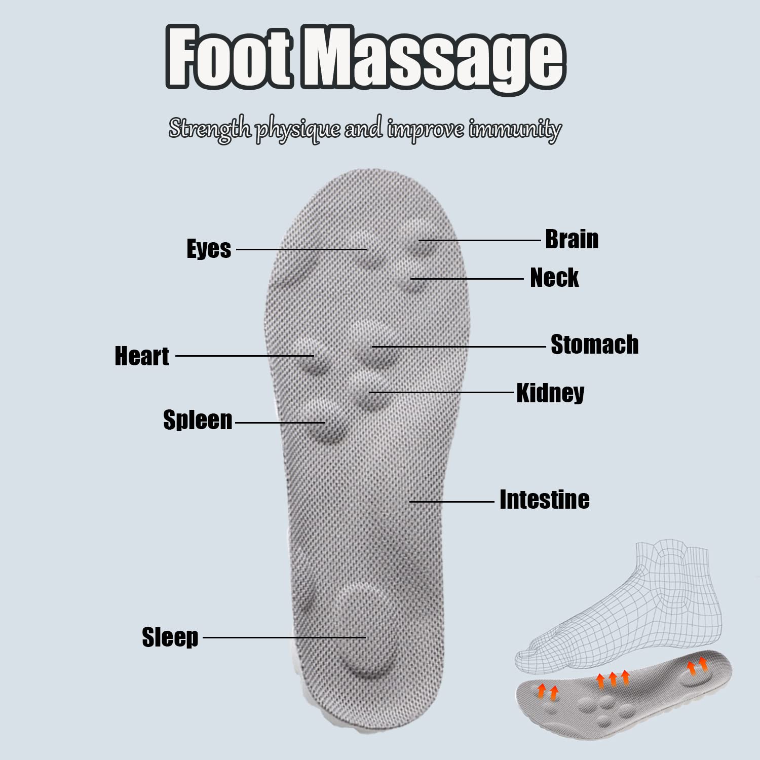 Plantillas Memory Foam para Mujer y Hombre Soporte de Arco Absorción de Impacto Transpirables 45-46 Negro Gris