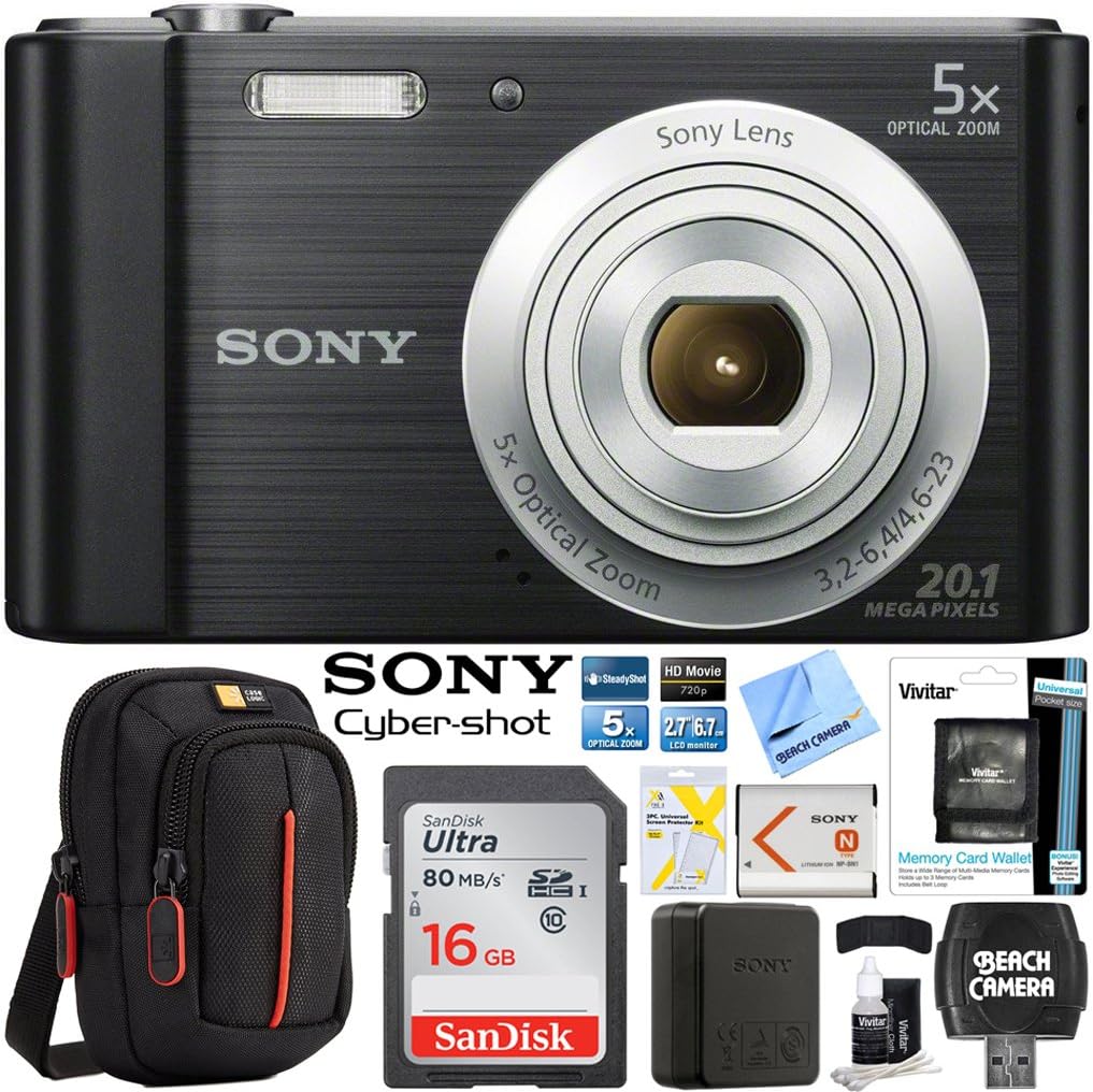 Sony DSCW800/B Point and Shoot Digital Still Camera Black