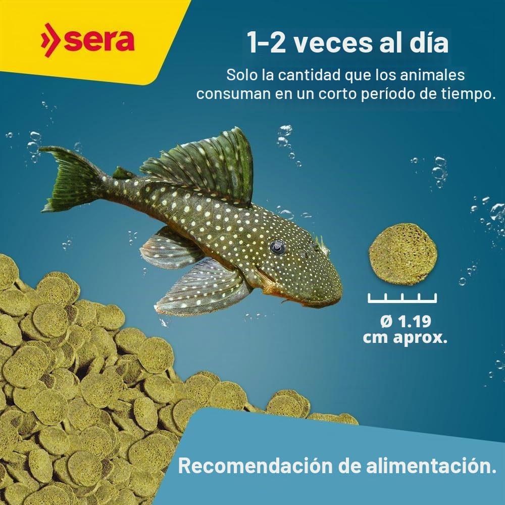 Sera pleco Chips 1 L (380 g) | alimento Principal para ancistrus y loricáridos | Chips Que se Hunden rápidamente para siluriformes raspadores y succionadores | con Fibras para una digestión Sana