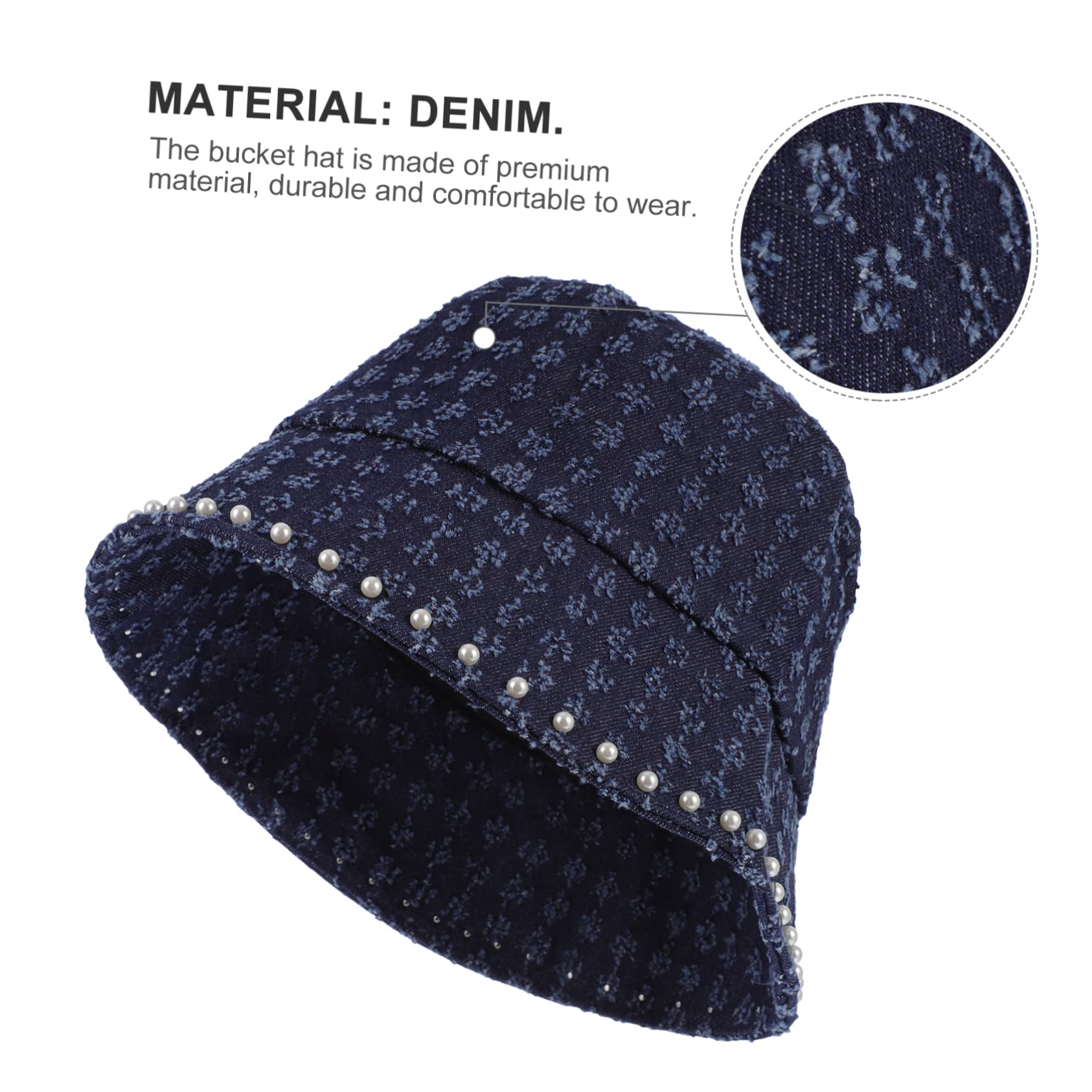 VALICLUD Chapeau De Pêcheur Chapeaux De Seau pour Les Femmes Casquettes De Soleil pour Femmes Chapeau De Seau pour Les Femmes Chapeaux Dames Chapeau De Soleil De Plage Blue Jean
