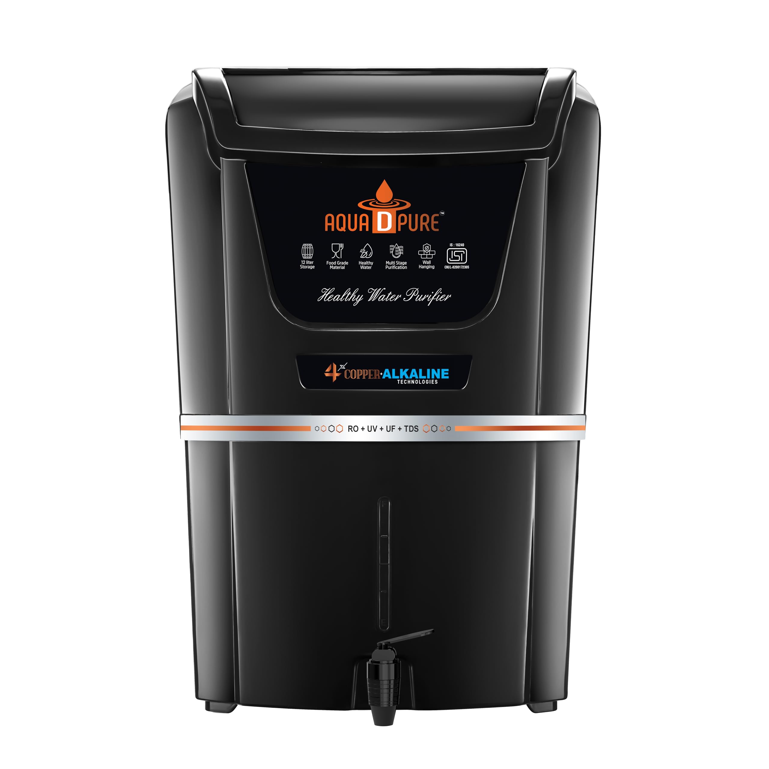 AQUA D PURE Copper + Alkaline Filter RO Water Purifier | RO+UV+UF+TDS Adjuster | 12L Large Storage | Alkaline & Copper Technology for Healthy Drinking Water | Multi-Stage Filtration-image-24