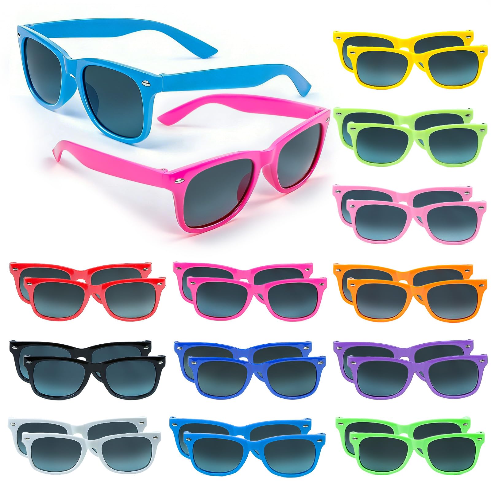 Ovneele Sonnenbrillen Neonfarben, Kinder Sonnenbrille,Partygeschenke,Frauen und Männer für Sommer Strand Pool Party Geburtstagsparty Outdoor