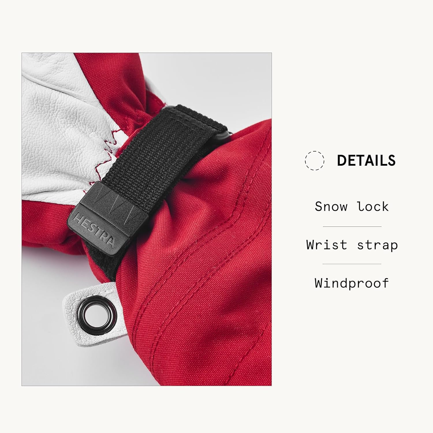 Hestra Army Leather Heli Ski Junior Mitt (Youth 4-13yrs) | Waterproof, Insulated Classic Kids Snow Mittens I Ski & Snow Play - Image 4